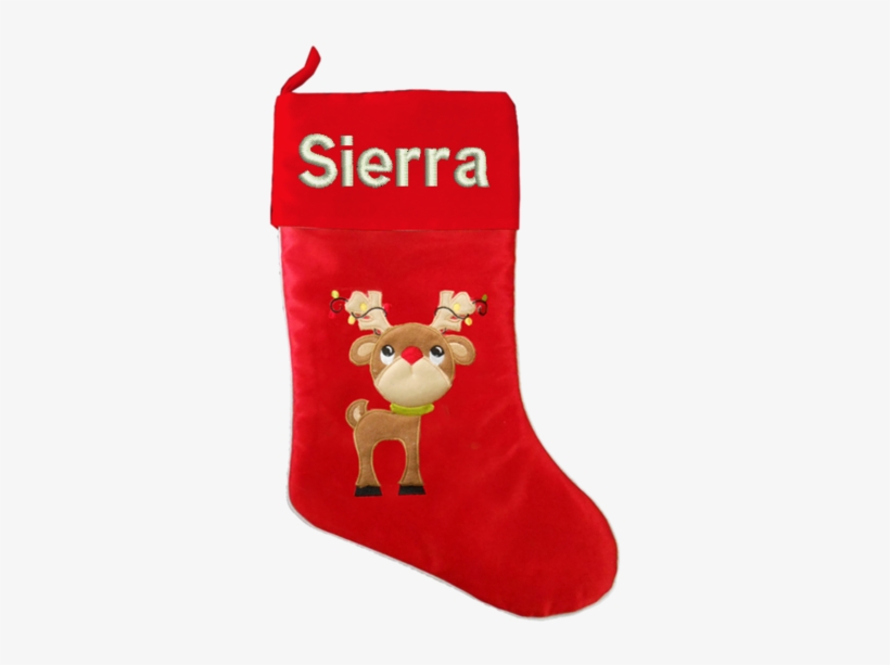Personalized Named Xmas Stocking Cute Reindeer - Cupid, transparent png