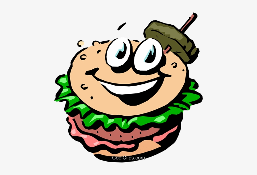 Cartoon Hamburger Royalty Free Vector Clip Art Illustration - Cartoon Hamburger, transparent png