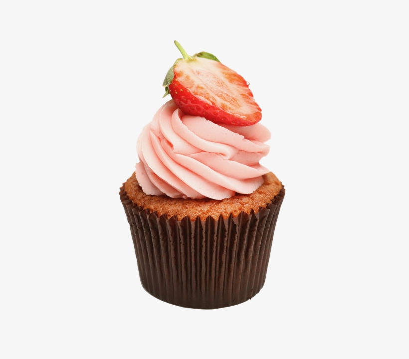 Delicious Strawberry Cupcakes - Cupcake With Strawberry Png, transparent png