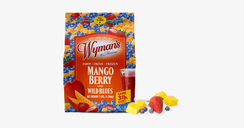 Our Fresh Frozen Blueberry Strawberry Mango Chunks - Wymans Mango, transparent png