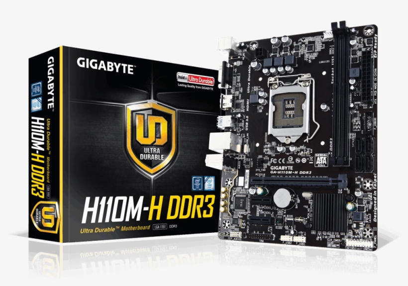 Ga H110m H Ddr3 - Gigabyte Ga-h110m-h Ddr3 Micro Atx Motherboard - Lga1151, transparent png