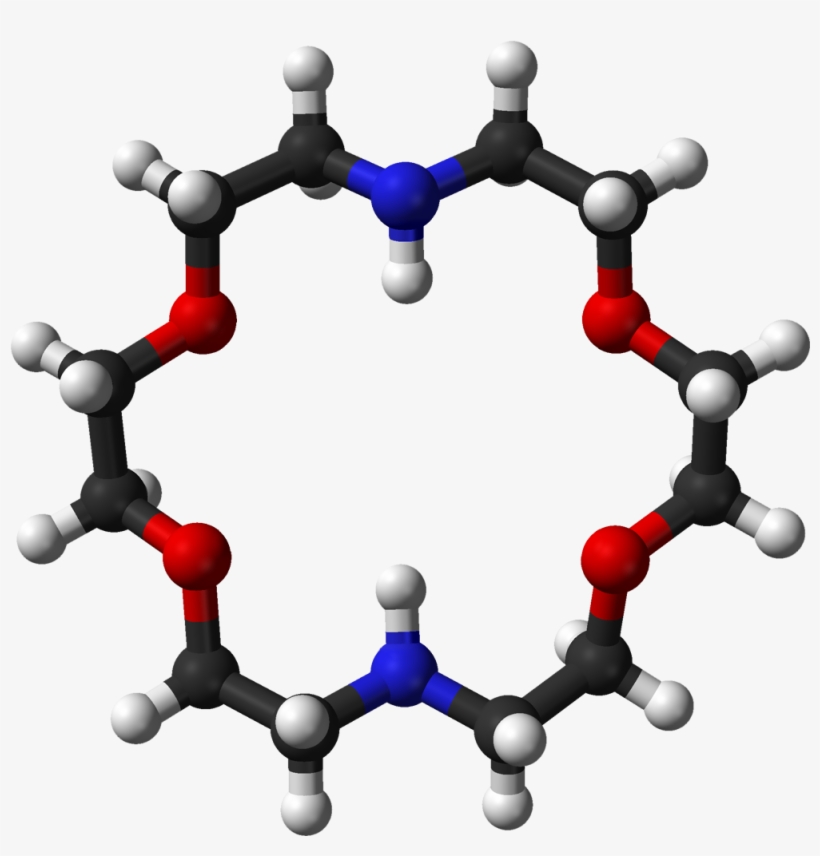 Diaza 18 Crown 6 3d Balls - Molecule, transparent png