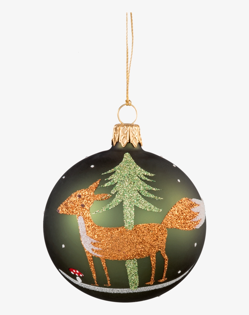 Christmas Ball Ornament With Fox, 7 Cm - Christmas Day, transparent png
