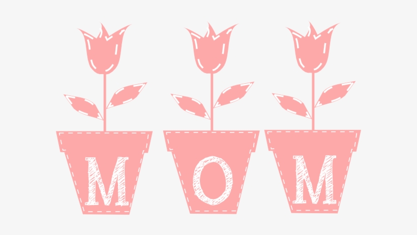 Mom Tulips - Border Mothers Day Clipart, transparent png