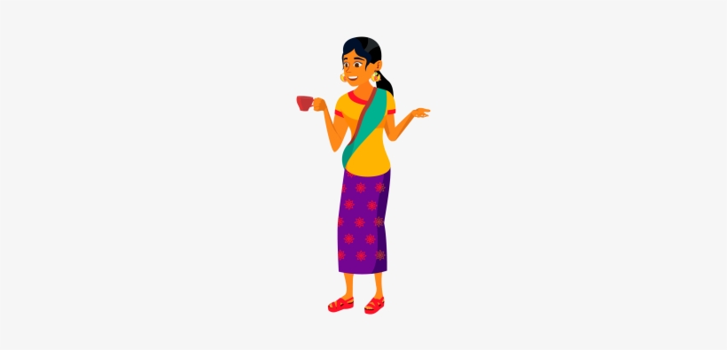 Indian Illustration Idk - Indian Men And Women Vector, transparent png