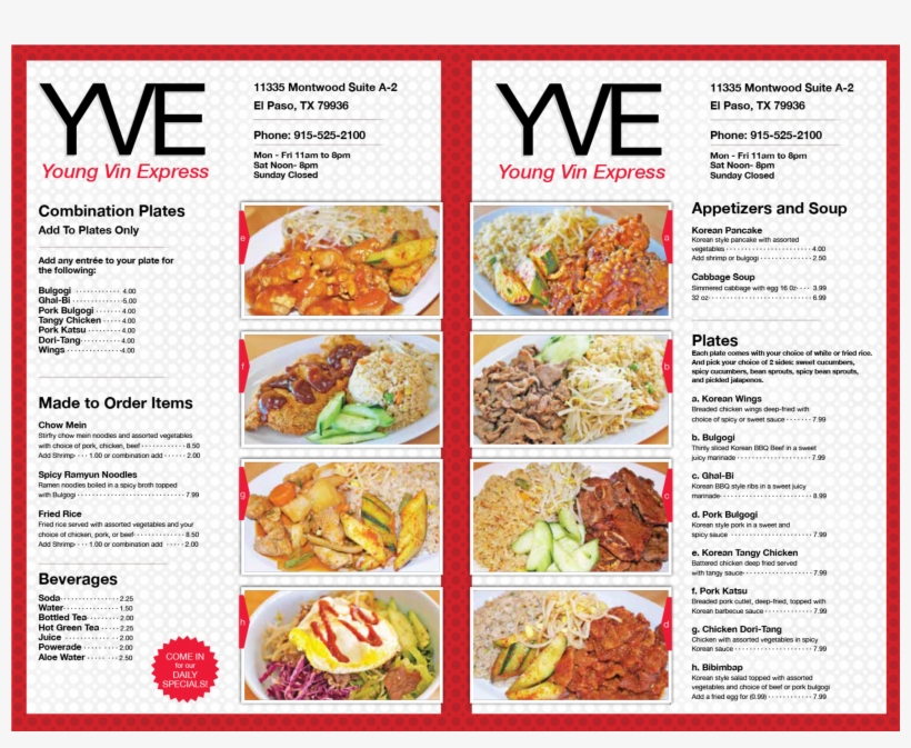 Young Vin Express Menu - Young Vin Express El Paso Menu, transparent png