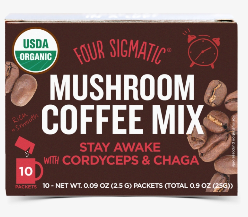 Stay Awake With Four Sigmatic Mushroom Coffee Mix With - Usda Organic, transparent png