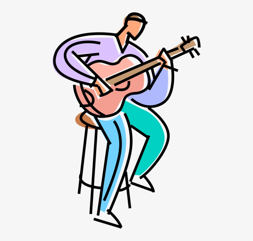 Vector Illustration Of Classical Guitarist Musician - Guitar, transparent png