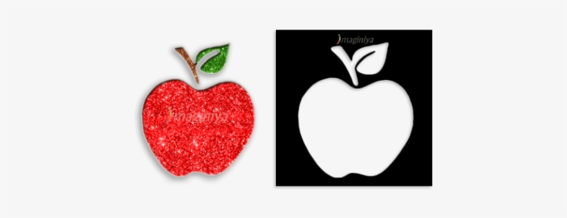 Apple Stencil - Apple Glitter Tattoo, transparent png