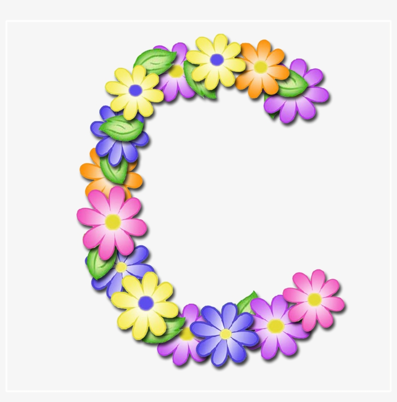Black And White Flowers Tumblr Transparent - Flower C Letter Clip Art, transparent png