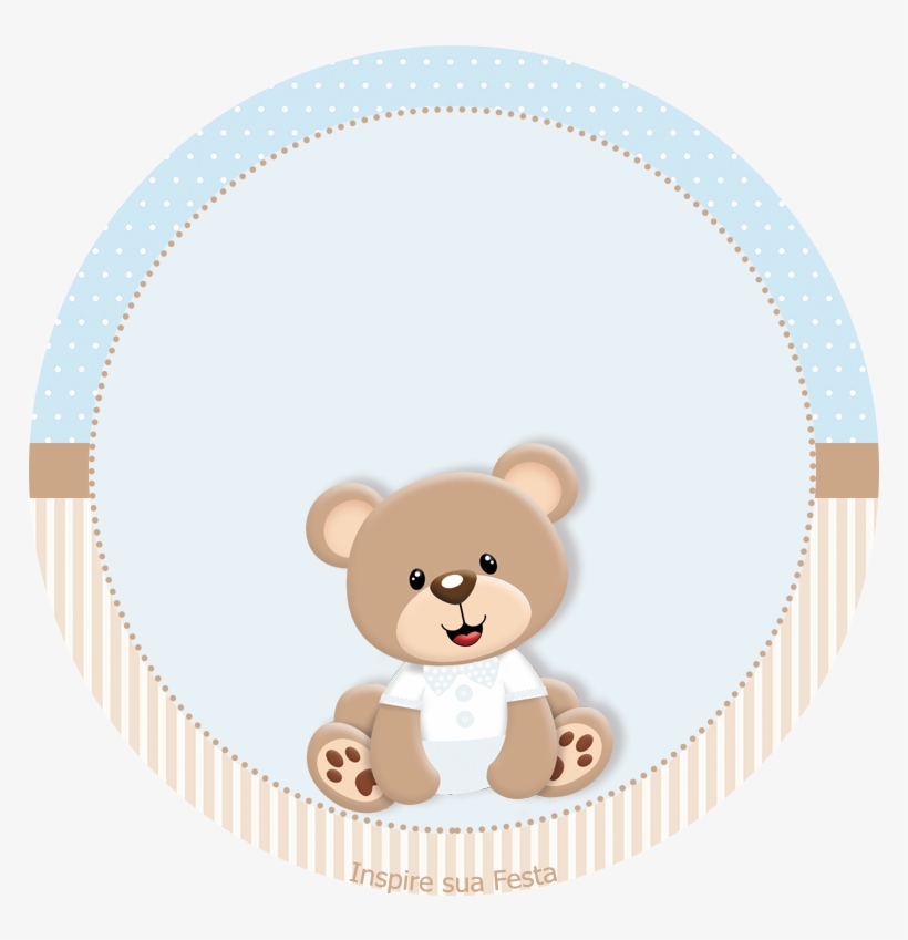 Ursinho Bege Com Azul - Teddy Bear Png For Baby, transparent png