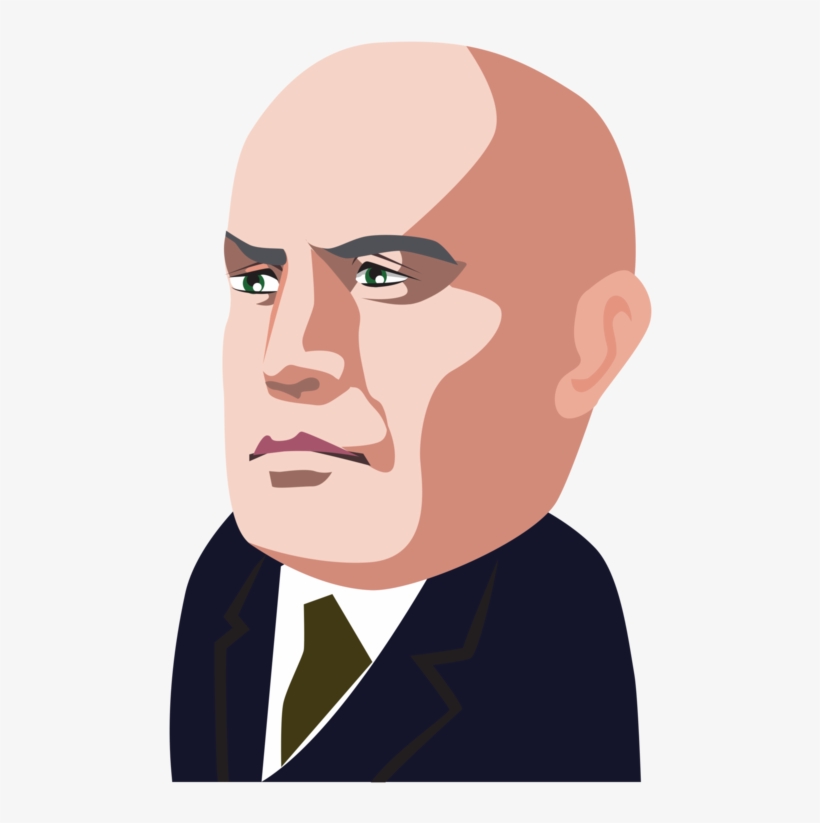 Benito Mussolini Italy Face Dictator Cartoon - Benito Mussolini Clipart, transparent png