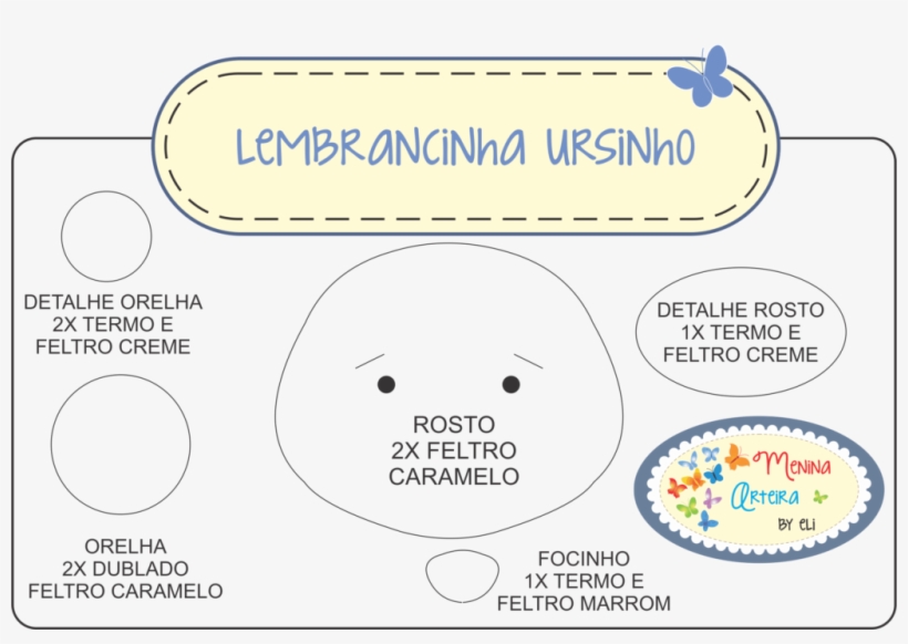 Molde Ursinho - Felt, transparent png