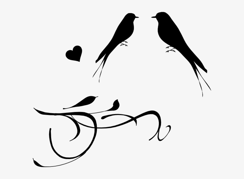 And Branches - Love Birds Black And White, transparent png