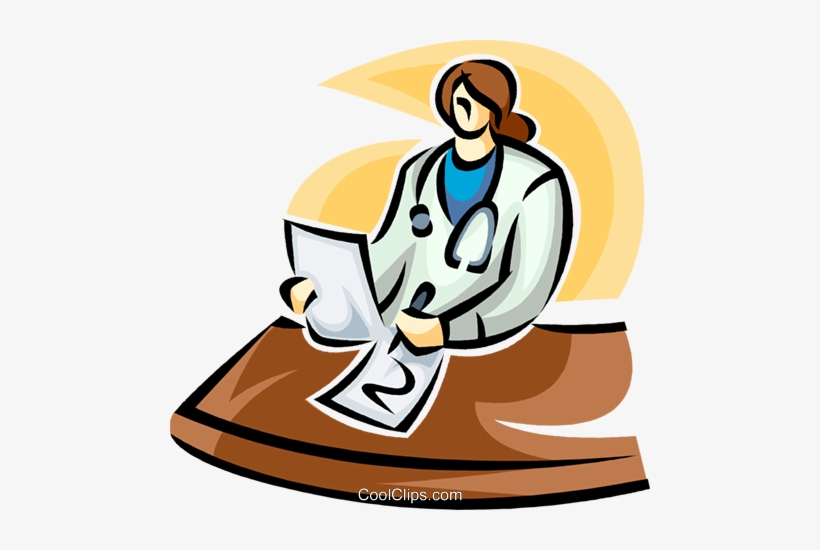 Doctor Writing A Report Royalty Free Vector Clip Art - Médico Escrevendo Png, transparent png