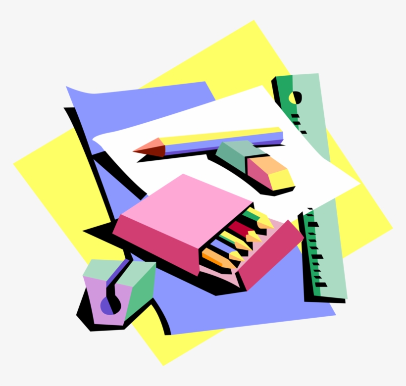 Vector Illustration Of School Classroom Education And - School Supplies, transparent png