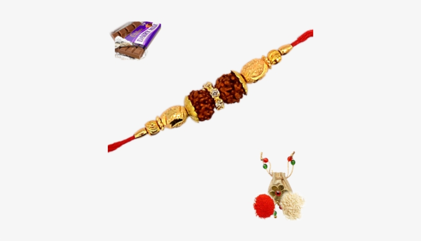 Gold Rudraksha Rakhi, Rakhdim Png Png Images - Designs Of Handmade Rakhi, transparent png