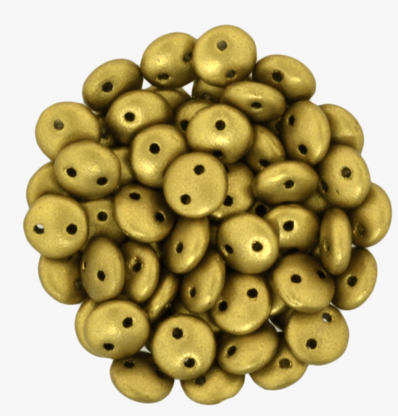 50 Czechmates 6mm Two Hole Lentil Matte Metallic Aztec - Gold, transparent png