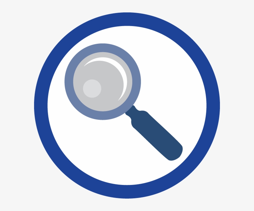 Blue Circle With Magnifying Glass Inside - Evaluating Png, transparent png