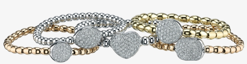 14k Gold Bead Bracelets W/ Diamond Oval - Aspery & Guldag, transparent png