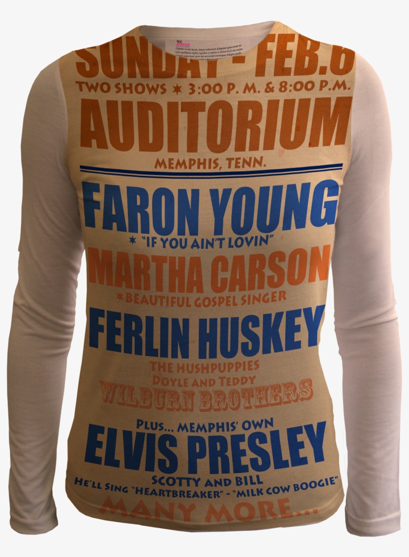 Elvis Vintage Women Peach - Long-sleeved T-shirt, transparent png