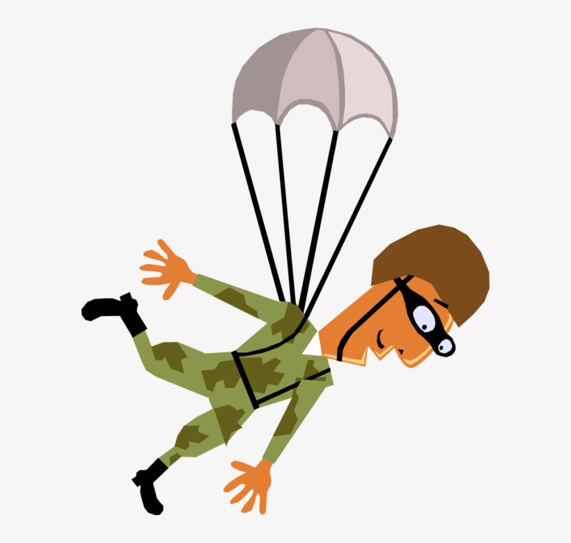 Vector Illustration Of Military Armed Forces Paratrooper - Paratrooper, transparent png