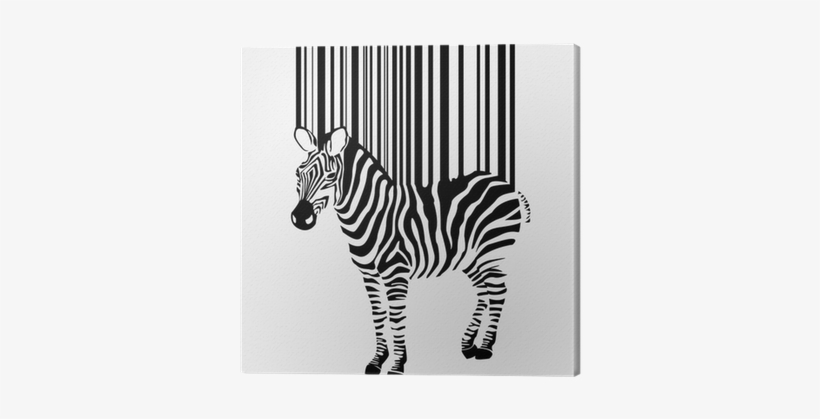 Abstract Vector Zebra Silhouette With Barcode Canvas - Animal Barcodes, transparent png