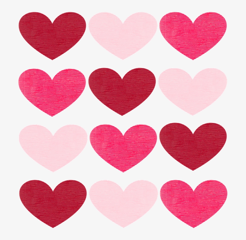 Valentine, Valentine's Day, Hearts, Fabric, Pink, Pale - Valentine's Day Hearts, transparent png