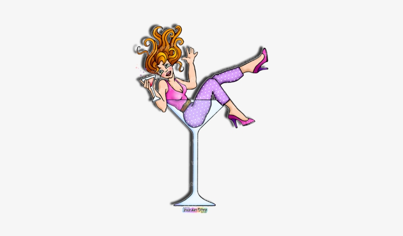 Glasses Clipart Martini - Girl In Cocktail Glass, transparent png