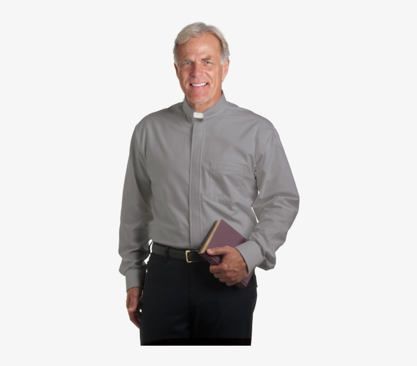Gray Tab Collar Clergy Shirt - Long Sleeve Tab Collar From Murphy, transparent png