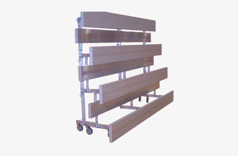 4 Row "low Rise" Tip N' Roll Standard Bleacher With - Aluminium, transparent png