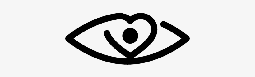 Eye Outline Variant With Heart Shaped Center Vector - Eye Heart Logo, transparent png