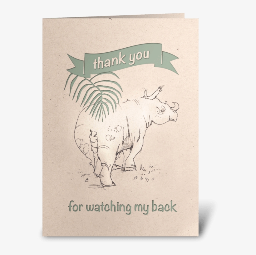 Rhino Thank You Card Greeting Card - Greeting Card, transparent png