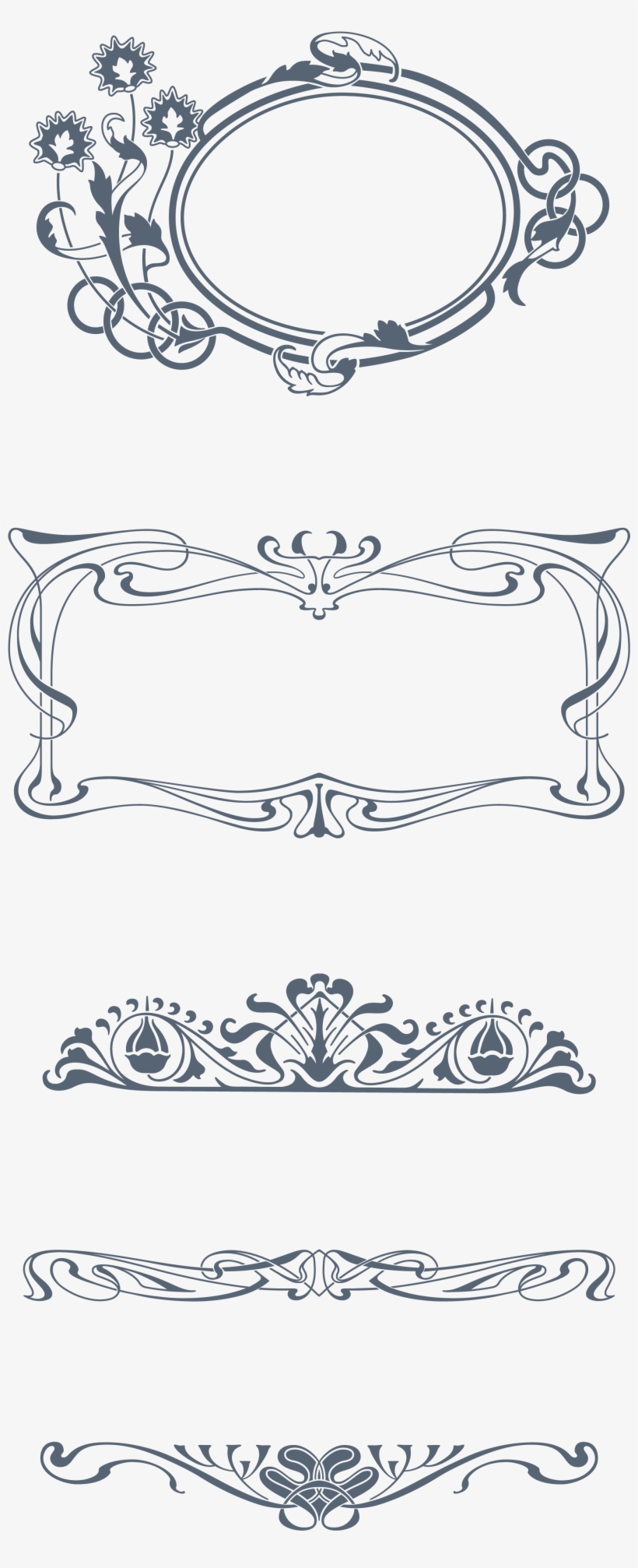 Preview All The Organically-inspired "art Nouveau" - Art Nouveau Vector Ornaments Png, transparent png