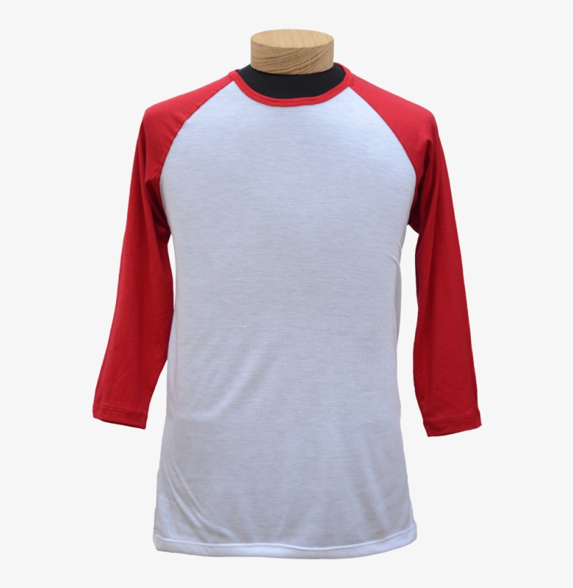 Playera Manga 3 4 Roja Con Blanco, transparent png
