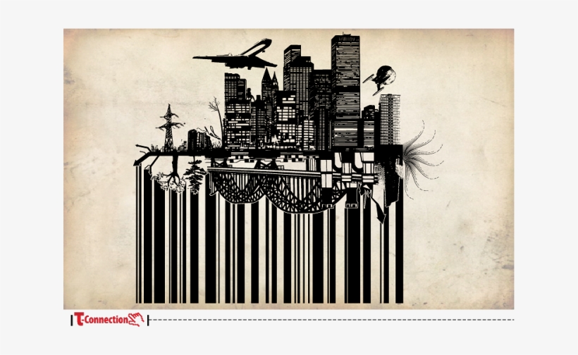 Barcode City Vector File - Skyline, transparent png