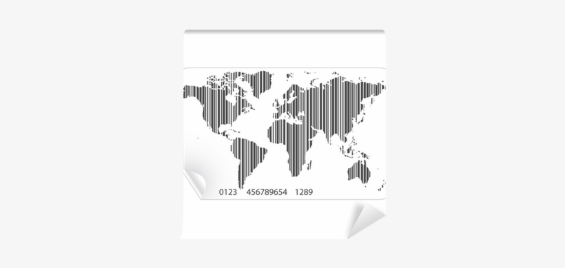 World Map In The Barcode Concept Vector Wall Mural - International Handbook Of Political Ecology (ebook), transparent png