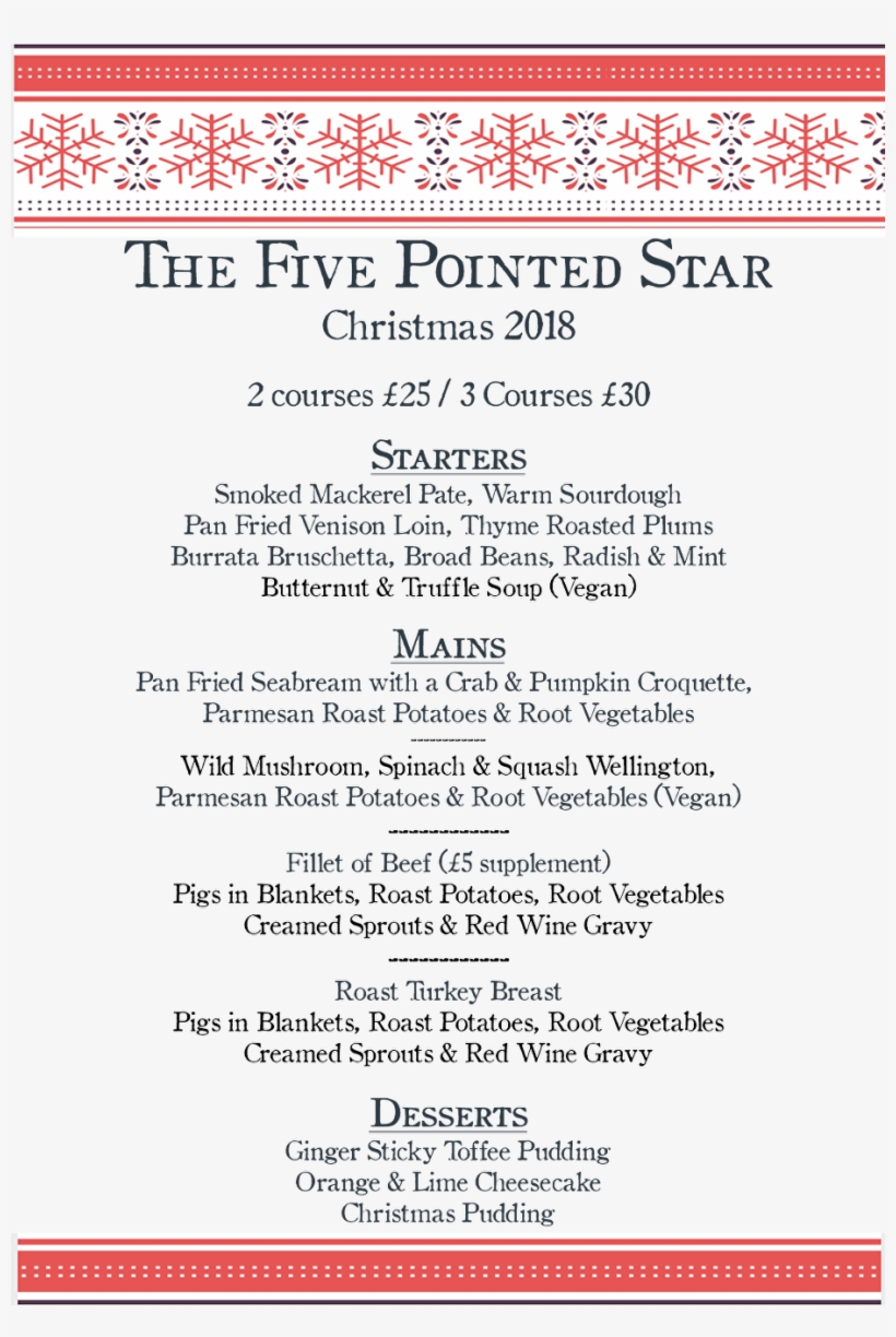 The Five Pointed Star, 100 High Street, West Malling, - Christmas Day, transparent png