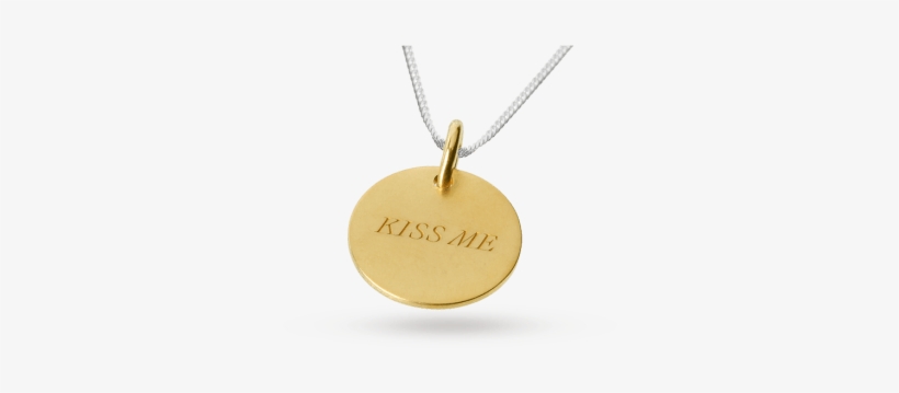 Amulette Gold Plated Engraved Kiss Me Disk Pendant - Mug, transparent png
