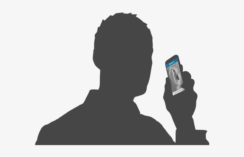 Descartes Biometrics Adds To Its Ear Authentication - Silhouette Using Phone Png, transparent png