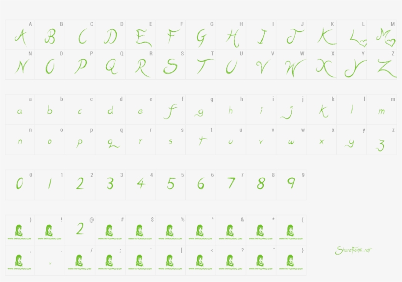 Font Kiss Me Quick Preview - Number, transparent png