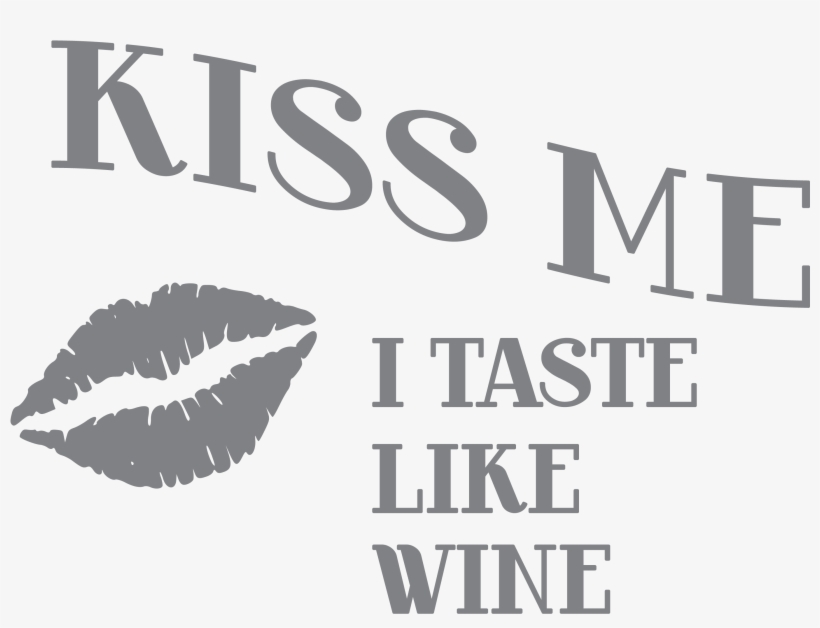 Kiss Me I Taste Like Wine Glass - Kiss Mark Lips - Vinyl Macbook / Laptop Decal Sticker, transparent png
