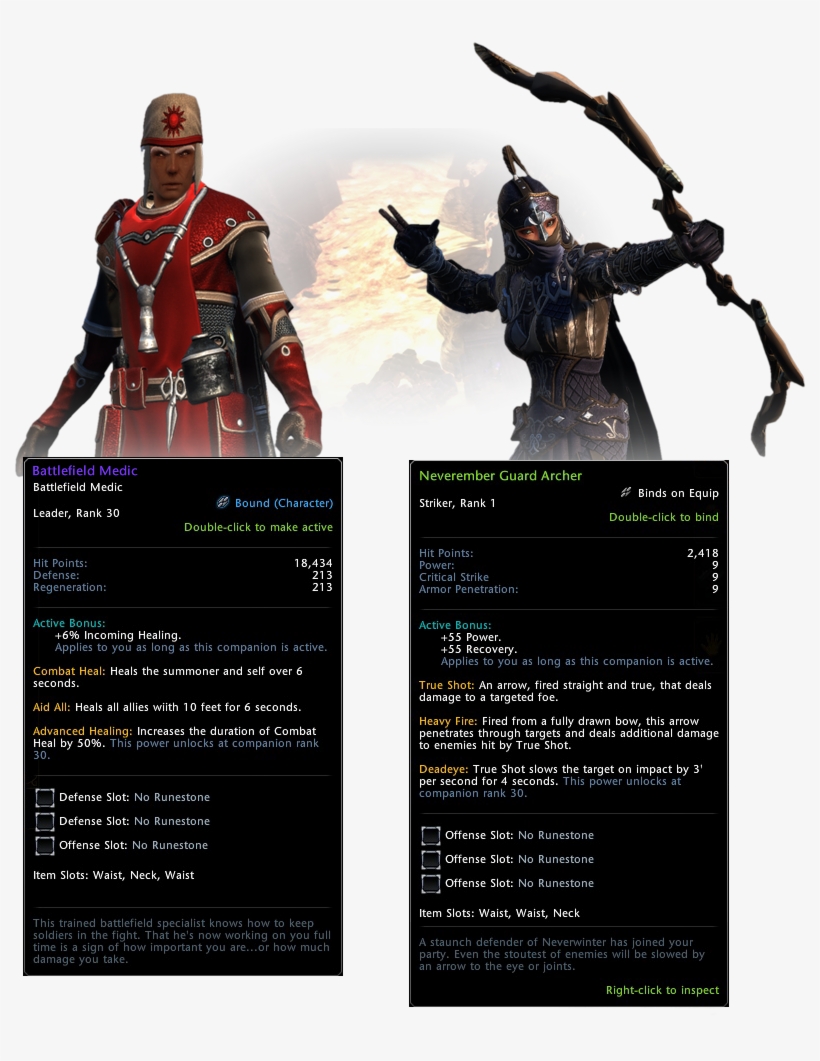 Neverember Guard Archer And Battlefield Medic - Neverwinter, transparent png