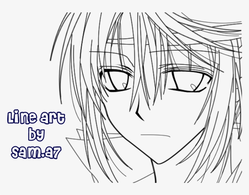 Lineart Anime - Anime Face Line Art, transparent png