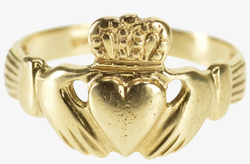 10k Traditional Irish Celtic Claddagh Loyalty Ring - Engagement Ring, transparent png