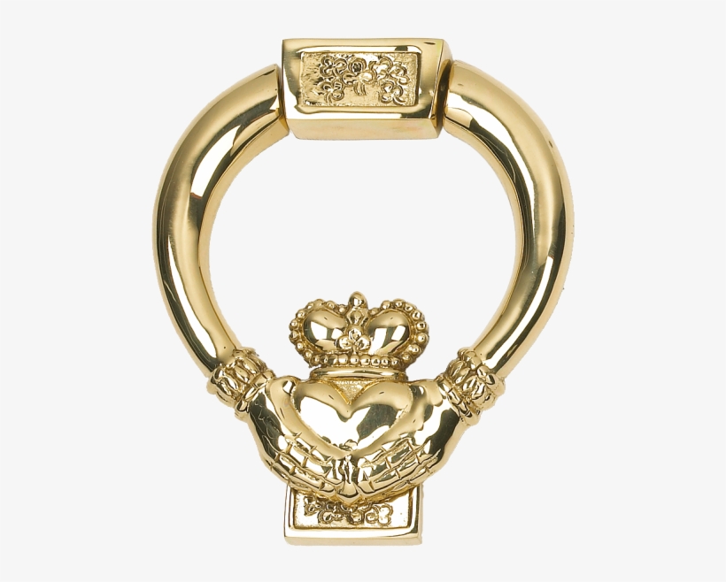 Polished Brass Claddagh Door Knocker - Brass Claddagh Ring, transparent png