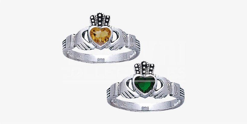 Item - "celtic Claddagh Birthstone Ring", transparent png