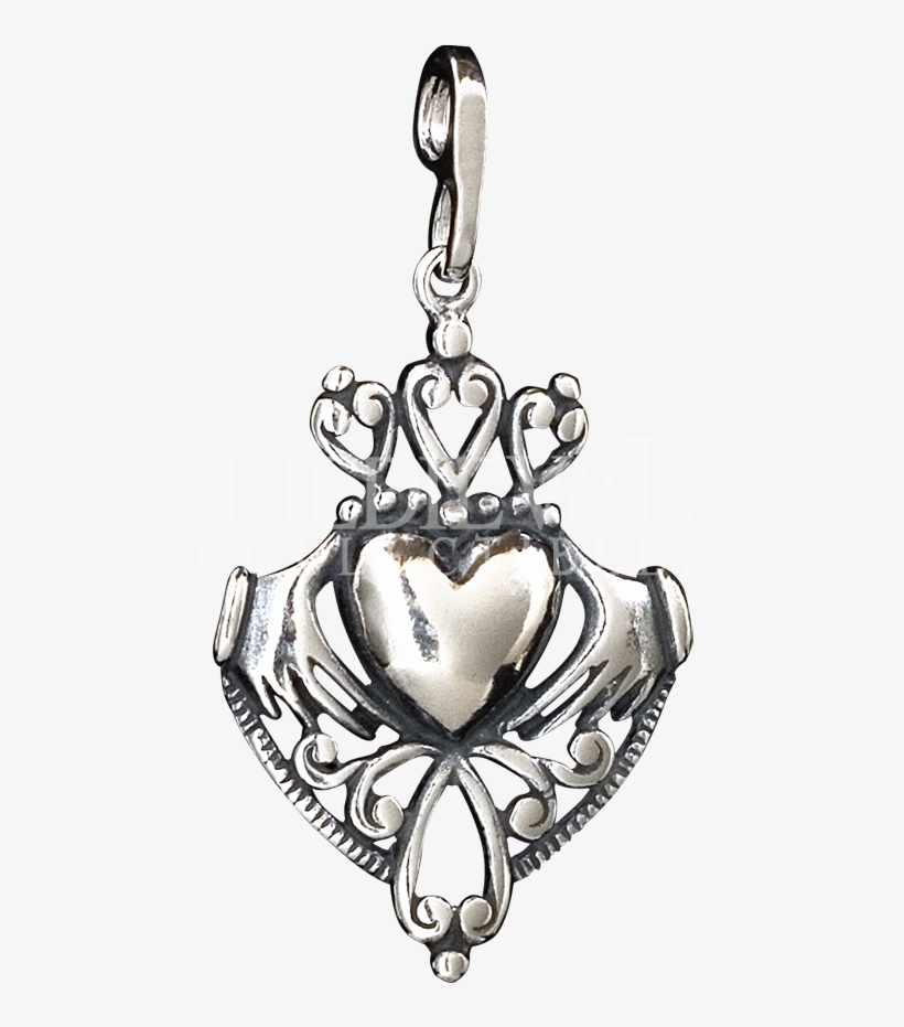 Celtic Ornate Claddagh Pendant - Claddagh Ring, transparent png