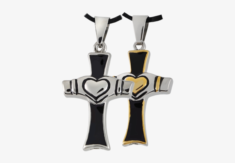 Claddagh Cross In Stainless Steel - Cremation Jewelry Premium Stainless Steel Claddagh, transparent png
