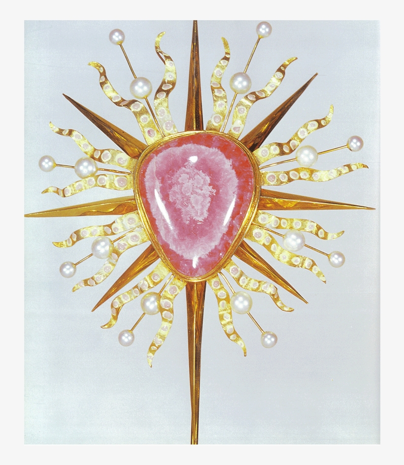 He Covered A Rhodocrosite And Pearl Votive Cross Brooch - Embroidery, transparent png